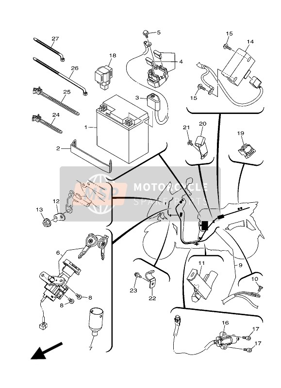 901050606000, Bolt, Flange, Yamaha, 1